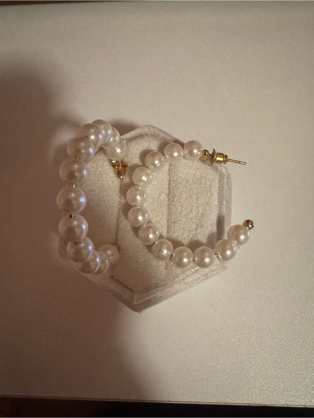 Gold Plated Hoop Earrings Faux Pearl Elegant Modern Fashion Jewelry